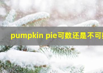 pumpkin pie可数还是不可数